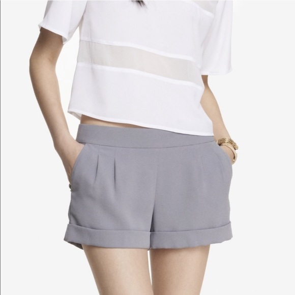 Express Pants - • Express • Pleated Front Cuffed Dress Shorts